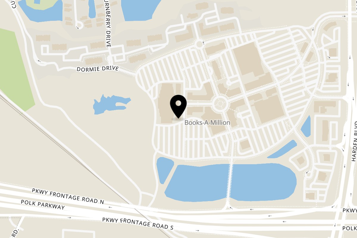 Map showing the location of Gaskins Barbecue and Lobster on 1614 Town Center Dr in Lakeland